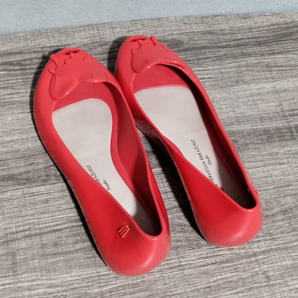 Melissa + Sebastian ErraZuriz Yelly Flats Womens 8 US Red Melting Hearts RARE - Picture 9 of 14